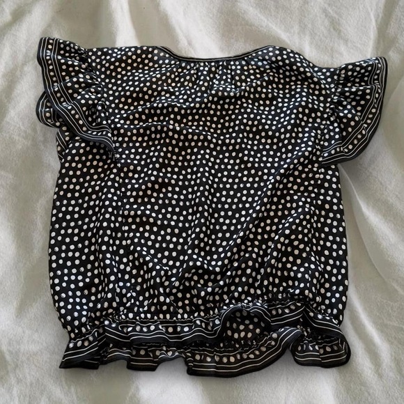 Max Studio Black and White Dot Blouse - Picture 2 of 3